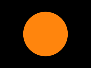 bandiera nera con cerchio arancione